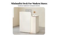 Space-Saving Small Checkout Counter Easy Assembly Boutique Checkout Stand Stable Structure Salon Front Desk Sturdy Construction for Business Owners, Receptionists, Retail Team, Cafe, Office, Medical Office, Lobby