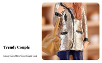 2 Pieces Miniature Couple Figurine Collectible 1/64 Scale Figure DIY Scene 1/64 Scale People Model for Sand Table Layouts, Architectural Models