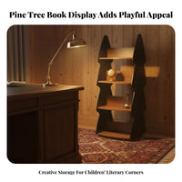 360° Rotation Rotating Tree-Shaped Bookshelf Child-Friendly Rotating Tree-Shaped Shelf Accessible Design Bookcase Space-Saving for Children, Toddlers, Parents, Playroom, Classroom, Nursery, Kindergarten