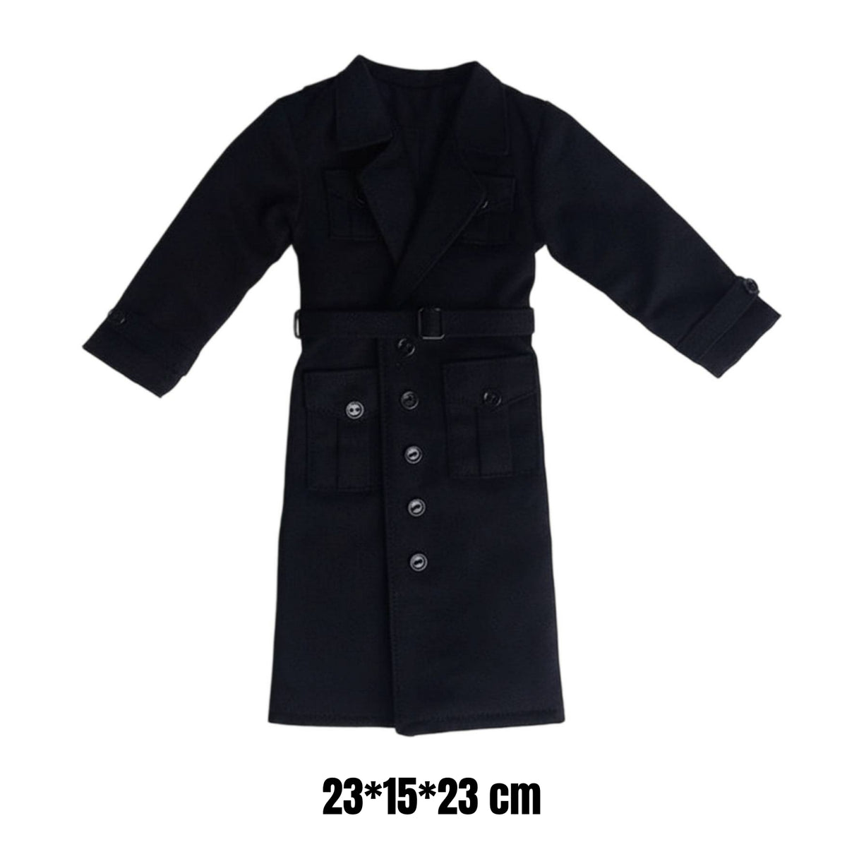 1/6 Scale Outerwear Coat Coat Waist Belt Black Doll Outerwear Coat Coat Tailored
