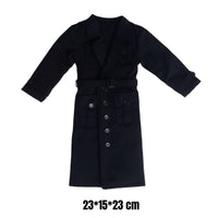 1/6 Scale Outerwear Coat Coat Waist Belt Black Doll Outerwear Coat Coat Tailored