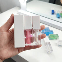 Lip Tint with Moisturizing Color Changing Gloss for Daily Makeup, Hydrating Plumper in a Clear Square Bottle with White Cap, Non Sticky Care