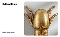 Gilded Beetle Wall Decor Creative Design Resin Beetle Wall Decoration Resin Sculpture Perfect Gift for Bedroom, Hallway