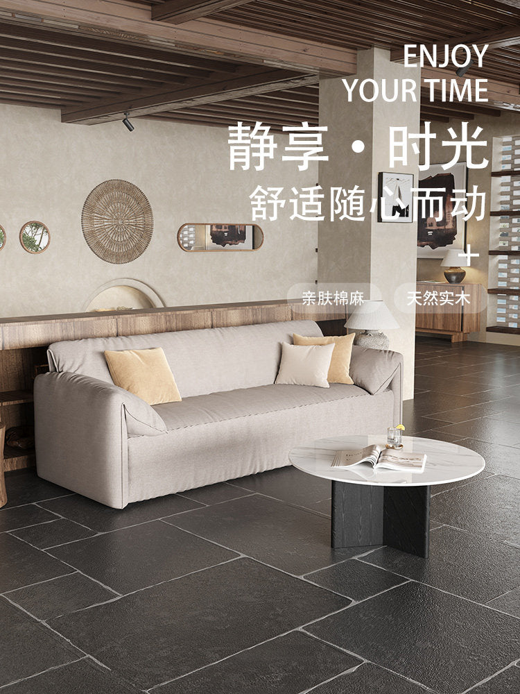 侘寂风小户型民宿公寓服装店会客区客厅接待直排休息区双人沙发