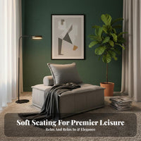 Minimalist Design Aesthetic Armless Sofa Module High-Density Foam Cushion Armless Sofa Middle Section Long-Lasting Construction Modular Couch Spacious Deep Seat for Apartment Dwellers, Young Adults, Design Enthusiasts, Bedroom, Lounge Area