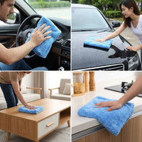 460 GSM Car Drying Towel and Microfibre Cloth, Coral Fleece Car Towel for Cleaning, 40x40cm Thick Double-Sided Cut-border Design
