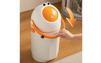 Trash Bin with Handle Cartoon Cylindrical Waste Bin Tall Trash Can with Handles for Families, Nursery, Bedroom, Washroom
