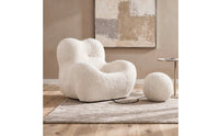 Soft Lamb Fleece Sofa Chair Skin-Friendly Single Sofa Chair Breathable Seating Furniture No Assembly Required for Living Room