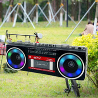 USB/SD Card Playback Retro Bluetooth Boombox Double Power Supply Portable Radio Cassette Recorder for Beach