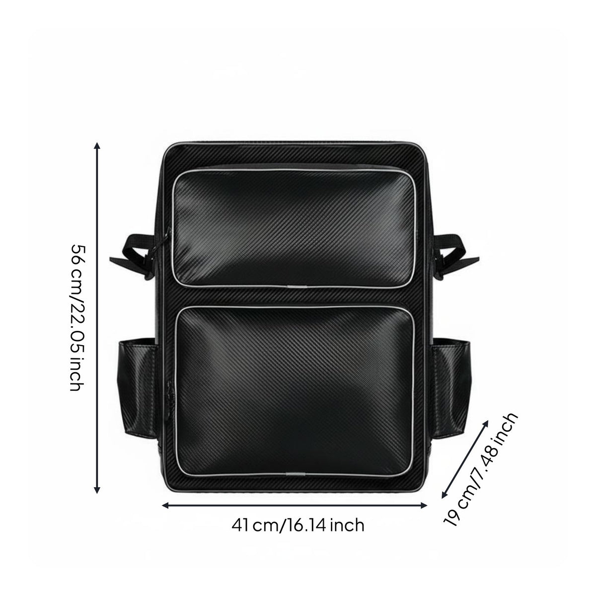 Fishing Chair Bag Carbon Fiber Pattern Large Capacity Angling Equipment Bag PU Leather Folding Chair Carrying Backpack for Anglers