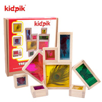 8-Piece Wooden Treasure Building Blocks Educational Toy for Kids