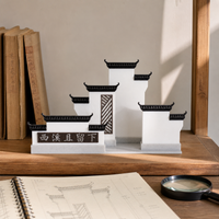 Chinese Style 3D Printed Ancient Architecture Micro Landscape Ornament for Aquariums and Bonsai