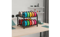Large Capacity 3D Printer Filament Storage Rack Desktop 2-Tier Filament Storage Rack Open-Frame 2-Tier Metal Spool Holder Compact for Makers