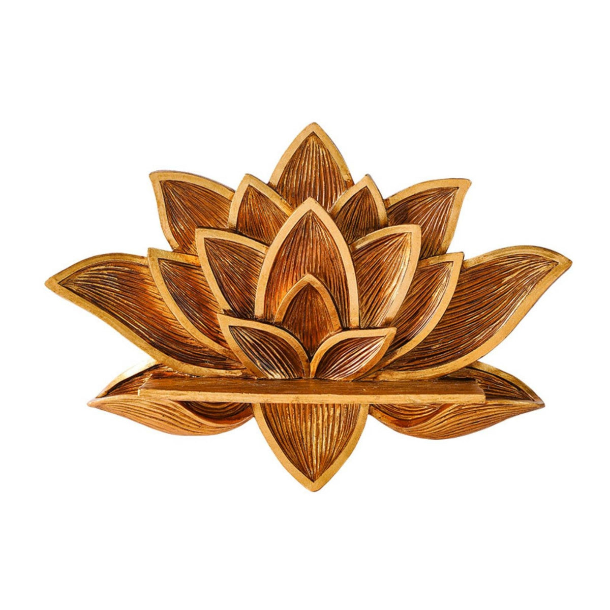Lotus Flower Wall Shelf Gold Lotus Flower Shelf Floating for Bedroom