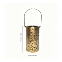 Solar Lantern with Hanging Loop Hollow Lamp Automatic for Garden