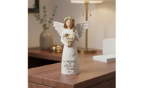 Commemorative Keepsake Appreciation Angel Figurine Hand-Painted Home Decoration Engraved Message for Friends, Teachers, Bookshelf