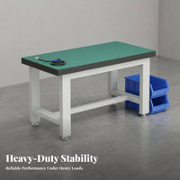 Heavy Duty Workbench High Load Capacity Anti Work Table Sturdy Construction Industrial Repair Bench for Technicians, Repair Specialist S, Basement