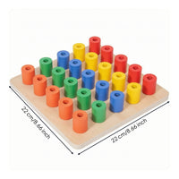 Color Insert Pillar Toy Preschool Wooden Sorting Board Geometric for Classroom