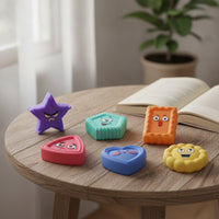 6 Pieces Soft Silicone Press Toy Textured Sensory Press Toy Flexible Stress Ball Hand-Held for Party Favors, Classroom, Travel