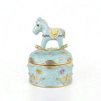 Horse Trinket Box Embossed Jewelry Box with Horse Decorative Gift for Dresser, Vanity