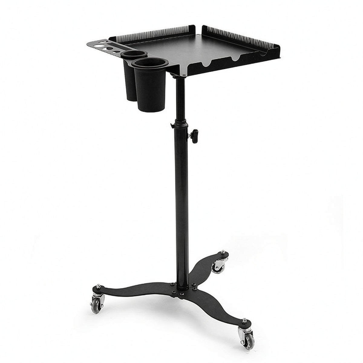 Salon Cart with Tool Holders Rolling Salon Trolley 360-Degree Swivel Hairdresser Cart for Studios