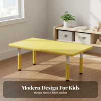 Child-Safe Design Kids Plastic Table and Chair Set Sturdy Construction Kindergarten Classroom Table Wipe-Clean Surface Safety Certified for Preschoolers, Toddlers, Teachers, Classrooms, Daycare Center, Daycares, Homes