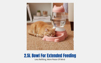 Automatic Pet Feeder & Water Dispenser, Cat Dog Bowl, Flowing Water, No Power Needed
