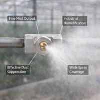 Stainless Steel Spray Tip for Industrial Applications, Misting Nozzle for Cooling, Cleaning, Garden, 1/8" Internal Thread Connection, Fine Mist Nozzle