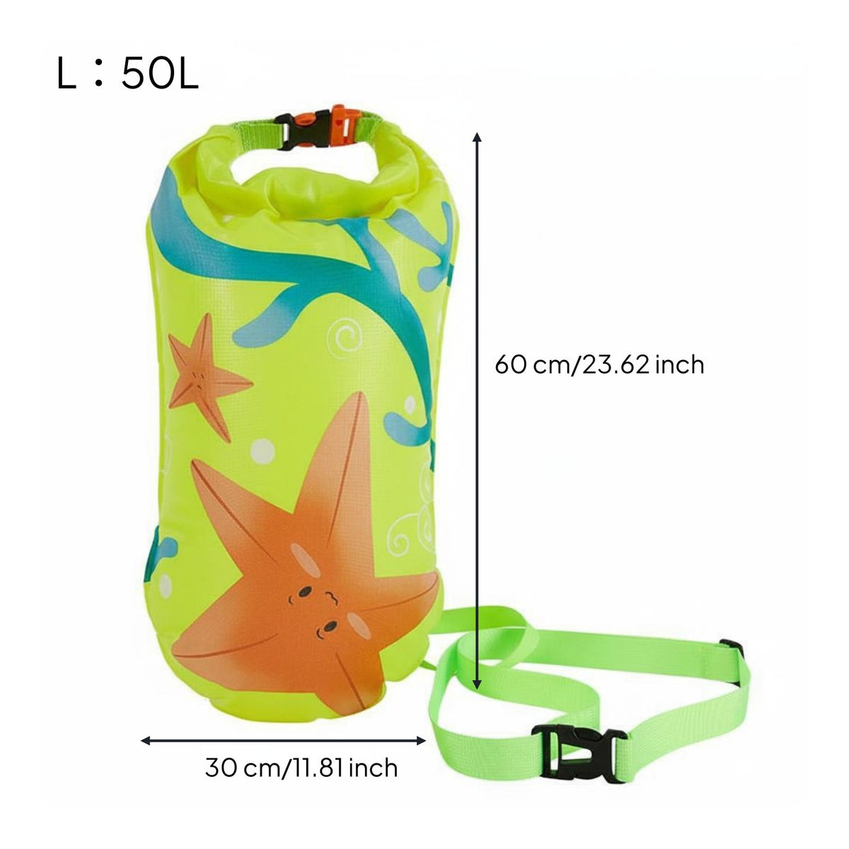 Double Design Swimming Safety Buoy Thickened Nylon Material Outdoor Water Swim Buoy Built-in Emergency Whistle for Triathletes, Lakes, Sea