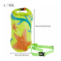 Double Design Swimming Safety Buoy Thickened Nylon Material Outdoor Water Swim Buoy Built-in Emergency Whistle for Triathletes, Lakes, Sea