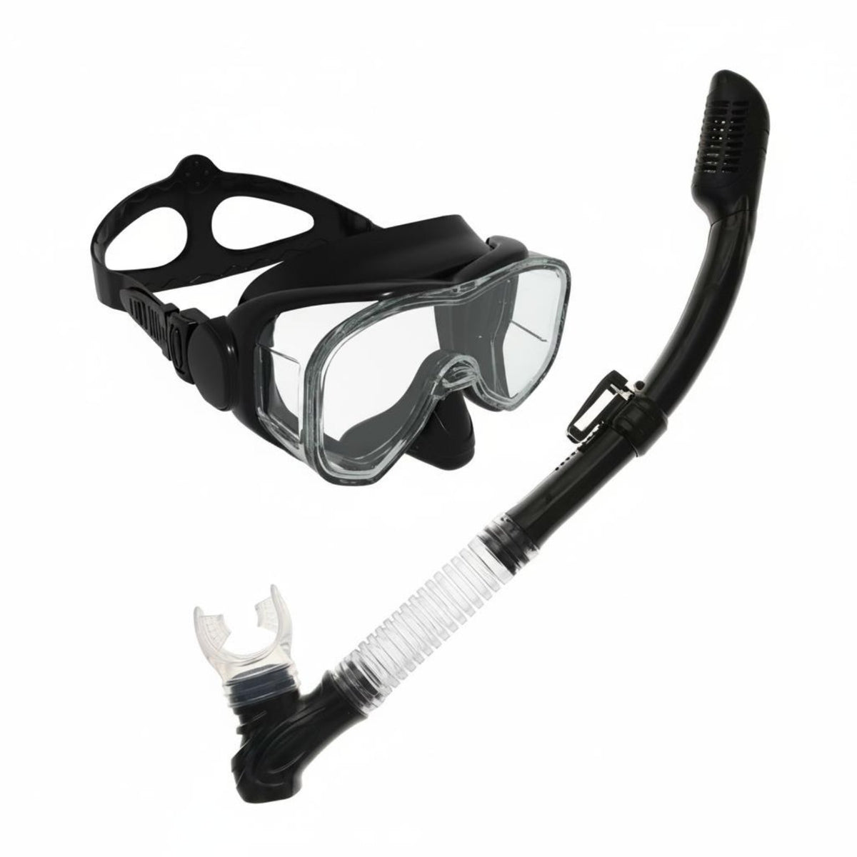 Dry Snorkel Set Silicone Skirt Snorkeling Goggles Anti-Leak Water Athletic Gear for Swimming