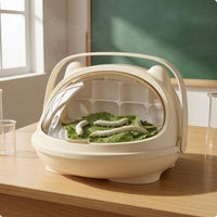 Perforated Silkworm Breeding Box Arched Handle Clear Silkworm Breeding Box Molded Compartments Pet Supplies Compact