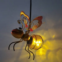 Outdoor Ant Garden Ornament Whimsical Hanging Decoration Eco-Friendly Solar Hanging Light with Wire Frame Rechargeable for Gardeners