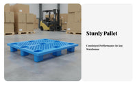 Grid Top Pallet Water-Resistant 9-Leg Pallet Heavy-Duty Warehouse Storage Skid for Logistics Personnel, Factory