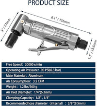 Industrial Grade Pneumatic 90-Degree Die Grinder Polisher Angle Grinder