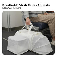 Large Capacity Airline Approved Pet Carrier Shoulder & Hand Carry Airline Pet Carrier Luggage Strap Mesh Dog Travel Bag Top & Side Entry for Travelers, Veterinarian Visits, Car Rides, Outdoor