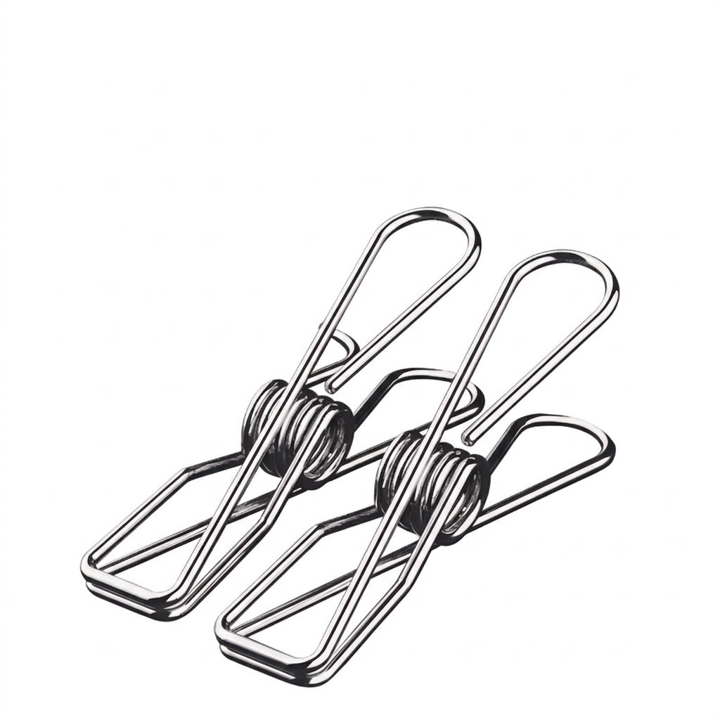 Stainless Steel Windproof Clothes Clips Heavy Duty Laundry for Pants and Socks, Multipurpose Spring Clothespins for Air- 3 Pack