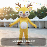 Walkable Design Fullfull-figure Giraffe Costume approachable Face Cartoon Giraffe Outfit long-lasting Construction character Suit for Entertainers, Party Goers, Cosplayers, Theme Parks, Stage Performances, Carnivals, Promotional Events