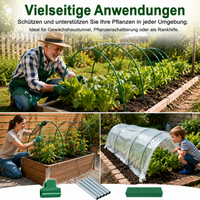 Tomato Greenhouse Fiberglass, Foil Tunnel for Raised Bed, 43cm Coated Rods, Small Greenhouse for Heat-Loving Plants