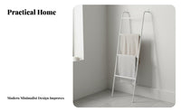 Wall-Leaning Storage Rack Multi-Tier Ladder Towel Rack Space-Saving Leaning Blanket Ladder for Washroom, Bedroom, Living Room