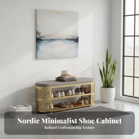 Multi-Functional Cushisingled Shoe Changing Bench Space-Saving Design Padded Footwear Stool Stable and Sturdy Household Furniture Large Capacity for Homeowners, Apartment Dwellers, Entryway, Hallway, Mudroom, Walk-in Closet
