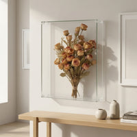 Acrylic Shadow Box Easy to Assemble Acrylic Display Box Decorative Wall Mount Display Case for Dried Flowers, Memorial Arrangements