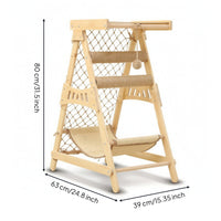 Cat Climbing Frame Sturdy Cat Activity Center with Hammock Compact Furniture for Indoor