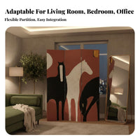 Japanese minimalist aesthetic artistic Foldable Panel Screen Mobile Folding Panel Divider Freestanding Room divider Portable for Homeowners, Interior Designers, Apartment Dwellers, Bedroom, Restaurant, Classroom