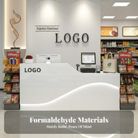 Modern Reception Desk Sturdy Construction Retail Checkout Counter High Load-Bearing Capacity Salon Reception Desk for Beauty Salons, Lobbies