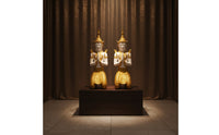 2 Pieces Kneeling Buddha Statue Southeast Asian Style Southeast Asian Buddha Statue Meditation Ornamental Piece House Ornament for Restaurant
