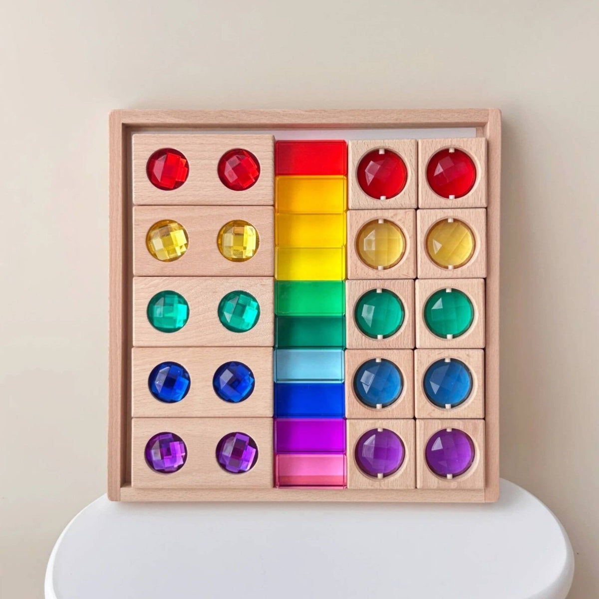 Acrylic Gem Blocks High Clearness Sensory Cube Play Item Shade Recognition Rainbow Block Set for Kids
