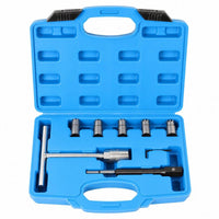 7 Pieces Professional Fuel Injector Seat Cutter Set with T-Handle Long-Lasting Fuel Injector Seat Cutter Set Organized Reamer Tool Kit with Carrying Case Compact for Mechanics
