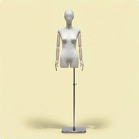 Cloth-Covered-Covered Half-Body Female Mannequin Textured Headless Torso Mannequin Narrow Shoulder Clothing Form Telescopic for Shop Window