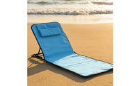 Reclining Folding Lounge Chair Compact Lounge Chair with Headrest Lightweight Folding Camp Cot Space-Saving for Beachgoers